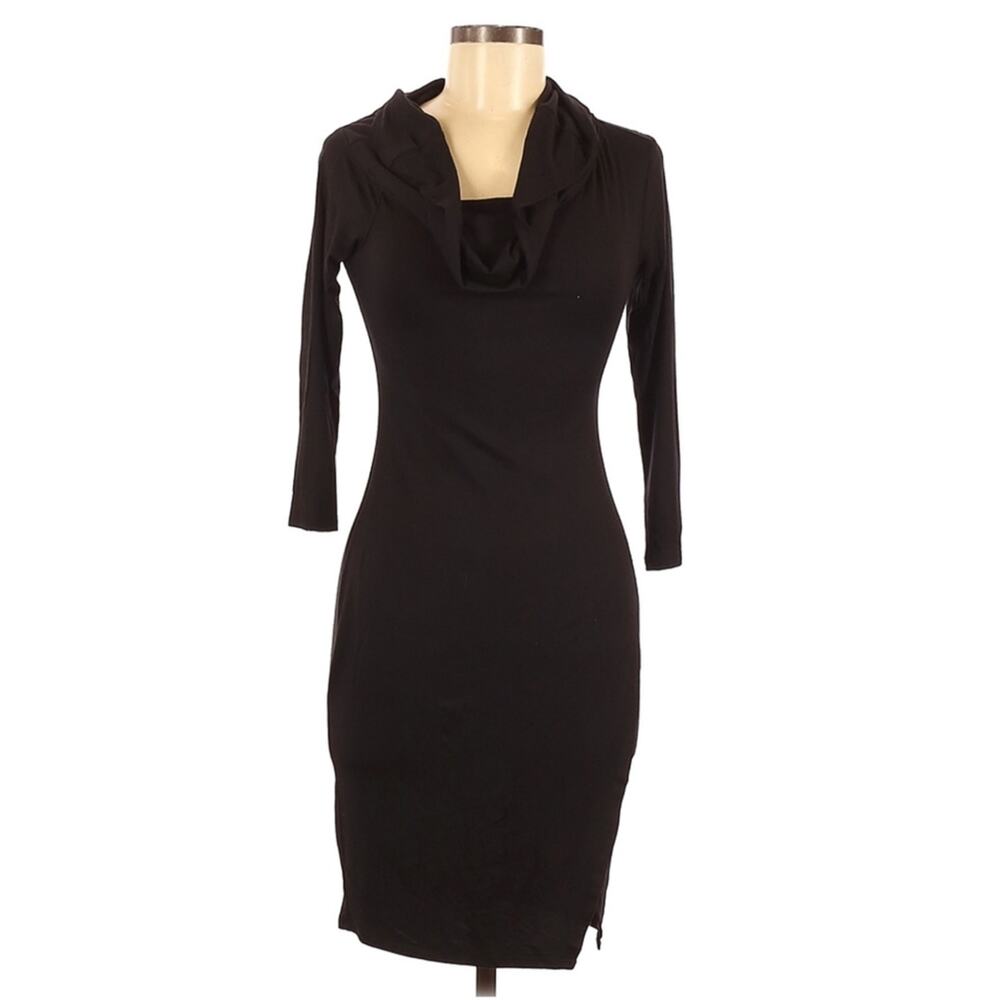 MICHAEL STARS off the shoulder fitted black bodycon party dress LBD Size XS NEW